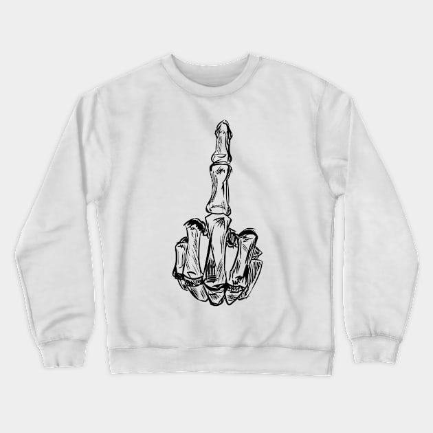 middle finger skeleton cool grunge tote bag sticker Crewneck Sweatshirt by saraholiveira06